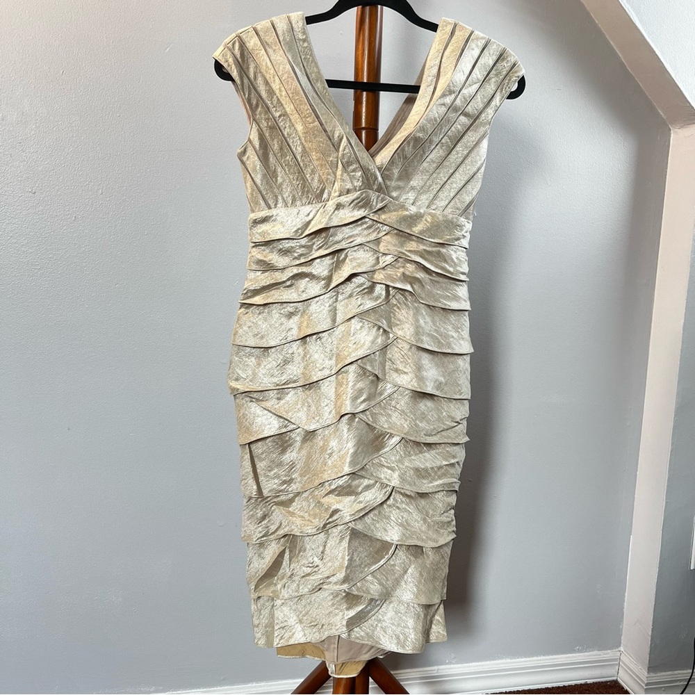 Caché Gold Layered Dress